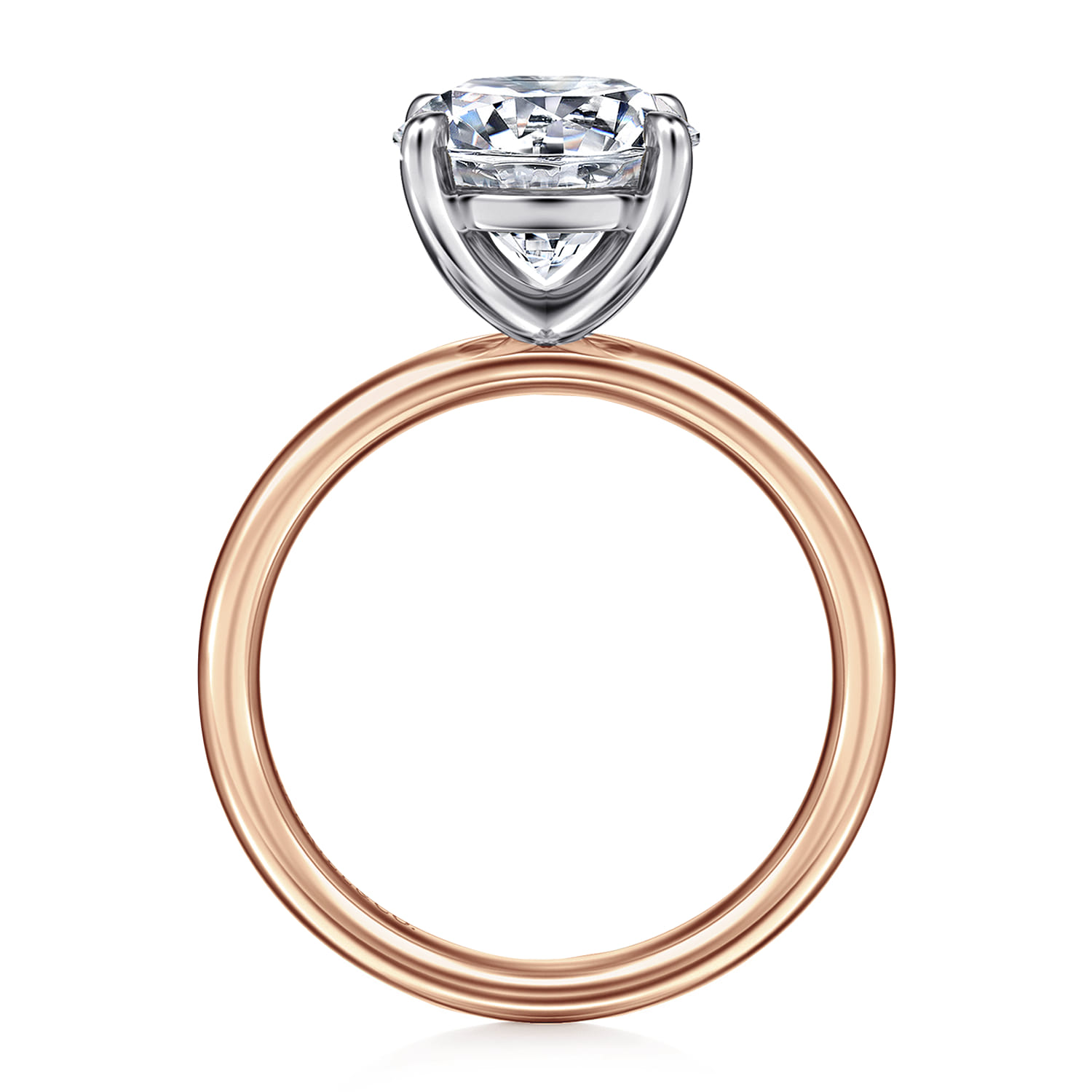 Unite - 14K White-Rose Gold Round Solitaire Diamond Engagement Ring - Shot 2