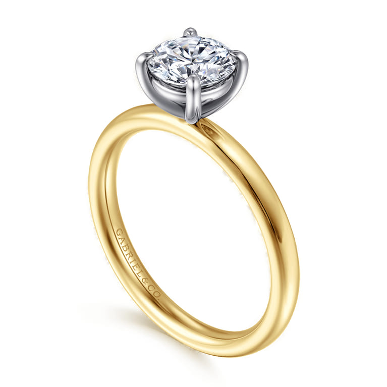 Unite - 14K White-Rose Gold Round Solitaire Diamond Engagement Ring - Shot 3