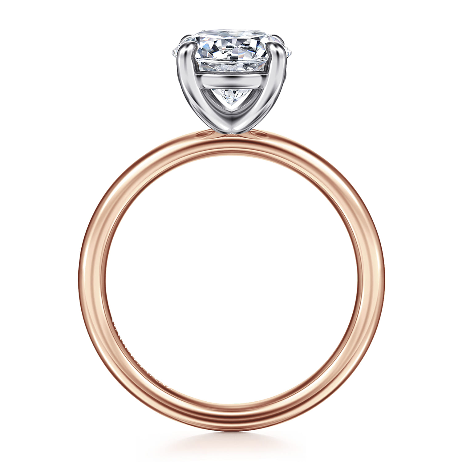 Unite - 14K White-Rose Gold Round Solitaire Diamond Engagement Ring - Shot 2