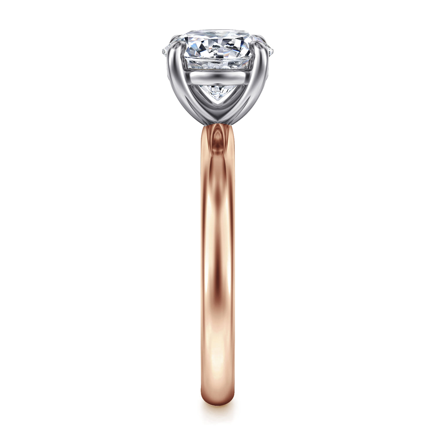 Unite - 14K White-Rose Gold Round Solitaire Diamond Engagement Ring - Shot 4