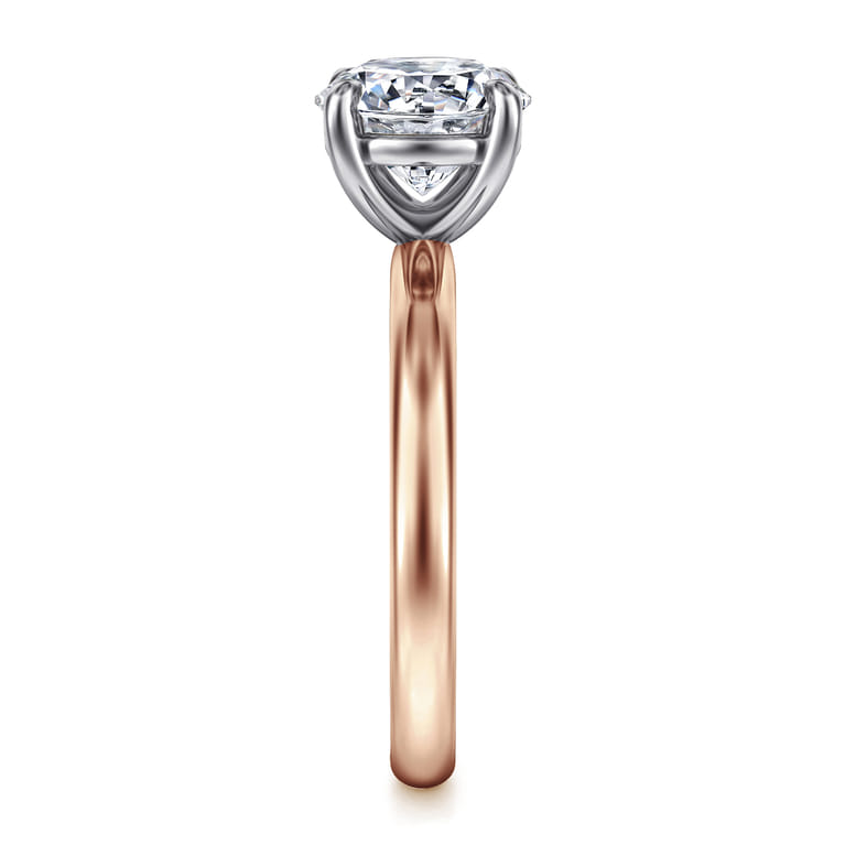 Unite - 14K White-Rose Gold Round Solitaire Diamond Engagement Ring - Shot 4