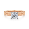Maura - 14K White-Rose Gold Round Diamond Engagement Ring