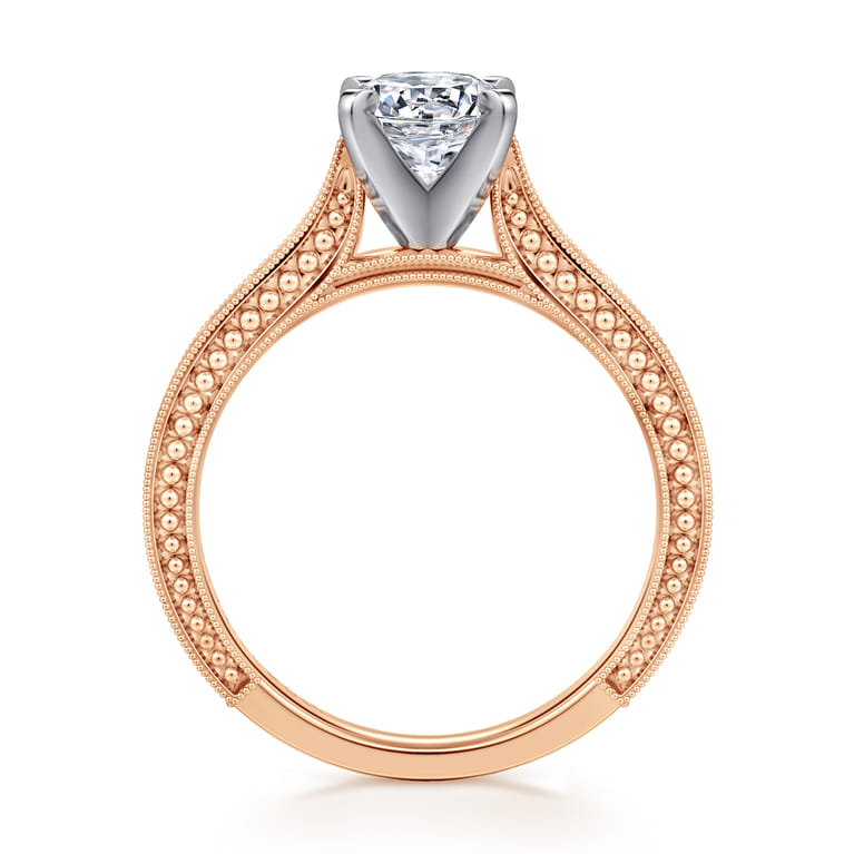 Maura - 14K White-Rose Gold Round Diamond Engagement Ring - Shot 2