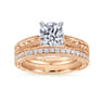 Maura - 14K White-Rose Gold Round Diamond Engagement Ring