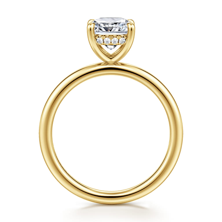 Cari - 14K Yellow Gold Cushion Diamond Engagement Ring - 0.06 ct - Shot 2