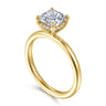 Cari - 14K Yellow Gold Cushion Diamond Engagement Ring - 0.06 ct