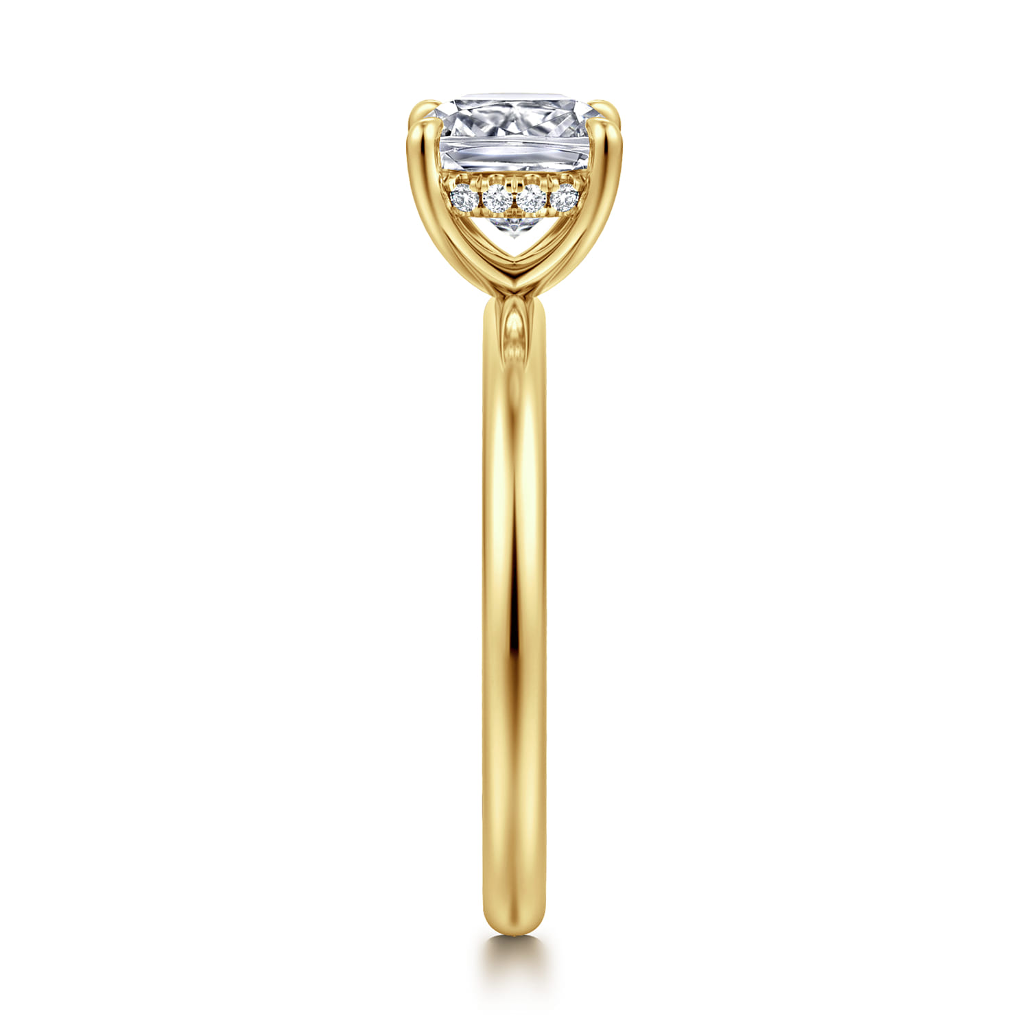 Cari - 14K Yellow Gold Cushion Diamond Engagement Ring - 0.06 ct - Shot 4