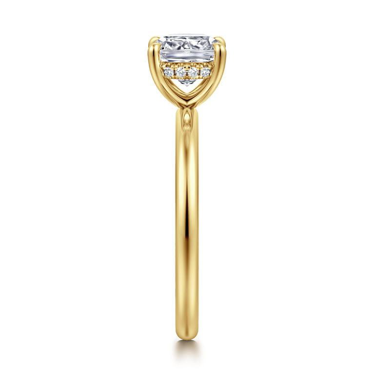 Cari - 14K Yellow Gold Cushion Diamond Engagement Ring - 0.06 ct - Shot 4