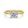 Rainah - 14K Yellow Gold Cushion Cut Diamond Engagement Ring - 0.08 ct
