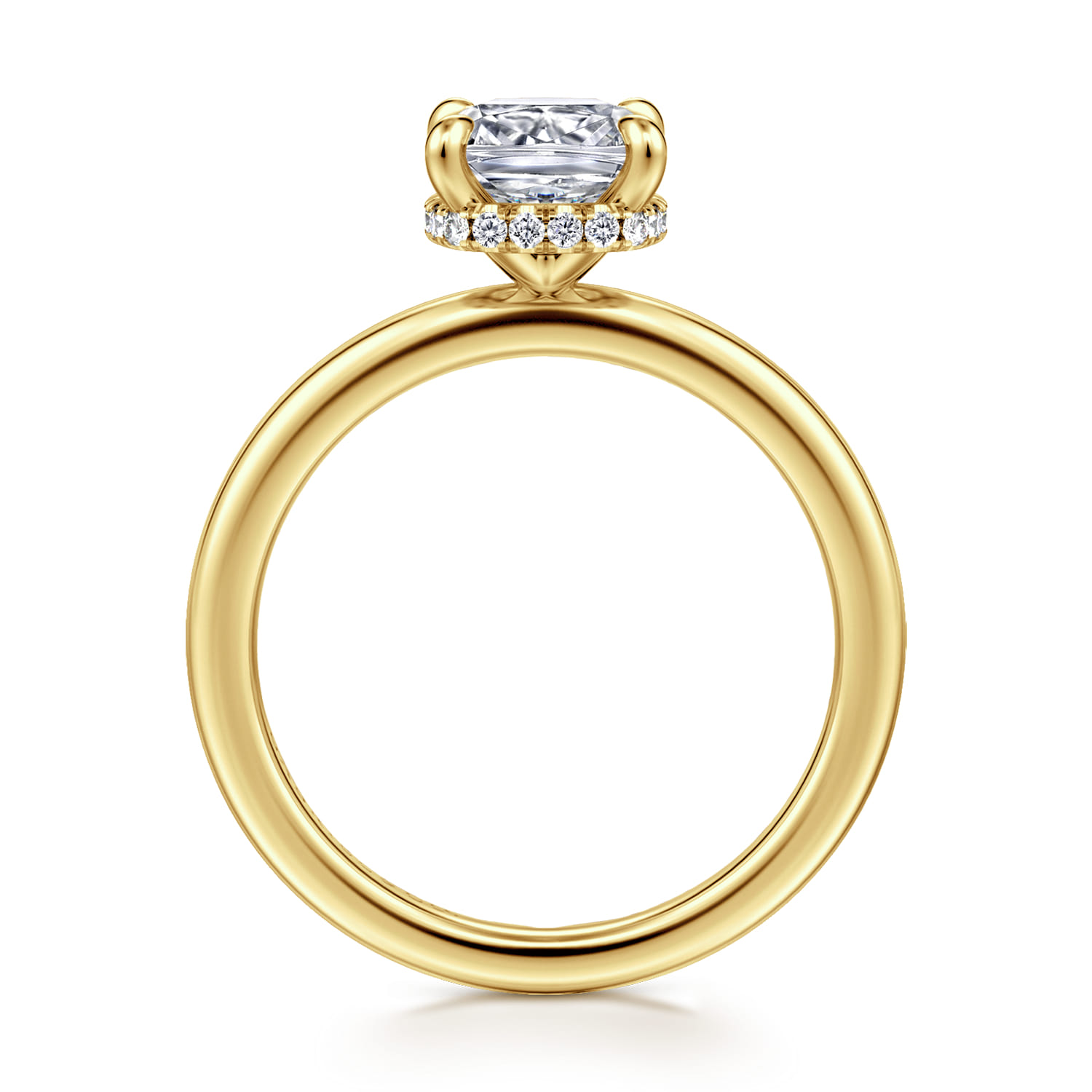 Rainah - 14K Yellow Gold Cushion Cut Diamond Engagement Ring - 0.08 ct - Shot 2