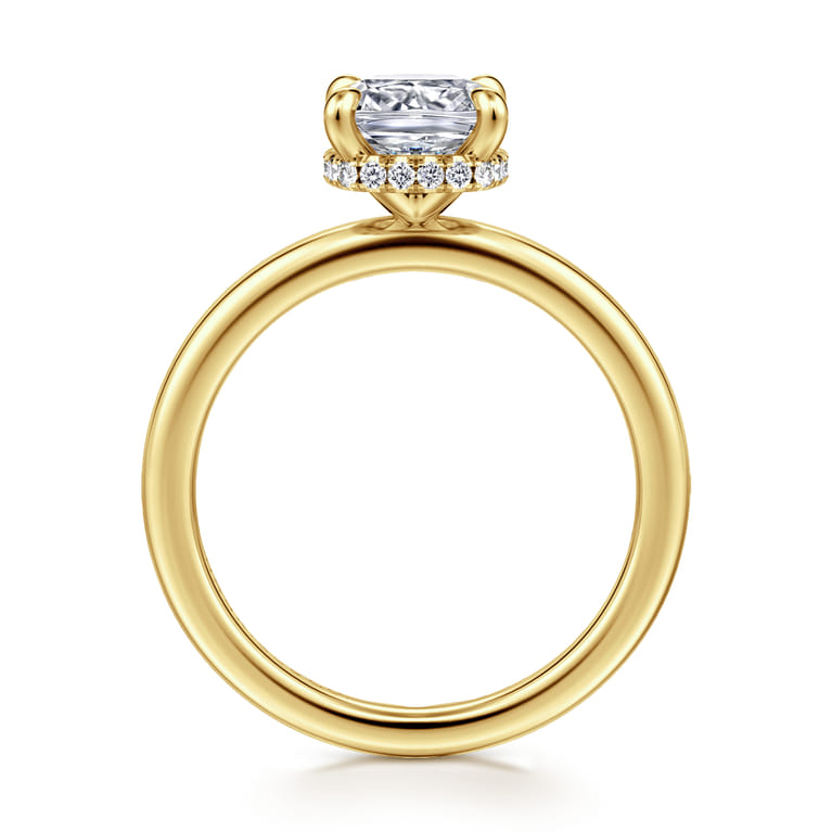 Rainah - 14K Yellow Gold Cushion Cut Diamond Engagement Ring - 0.08 ct - Shot 2