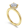 Rainah - 14K Yellow Gold Cushion Cut Diamond Engagement Ring - 0.08 ct