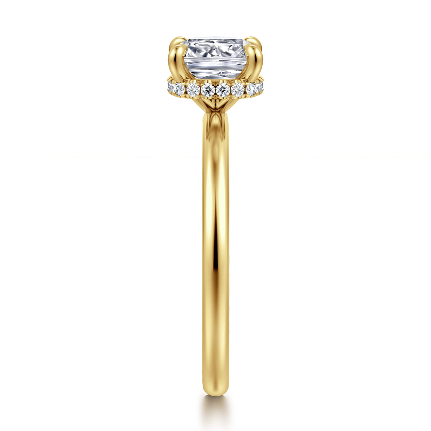 Rainah - 14K Yellow Gold Cushion Cut Diamond Engagement Ring - 0.08 ct - Shot 4
