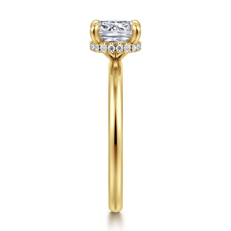 Rainah - 14K Yellow Gold Cushion Cut Diamond Engagement Ring - 0.08 ct - Shot 4