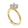 Rainah - 14K Yellow Gold Cushion Diamond Engagement Ring - 0.12 ct