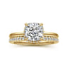 Rainah - 14K Yellow Gold Cushion Diamond Engagement Ring - 0.12 ct