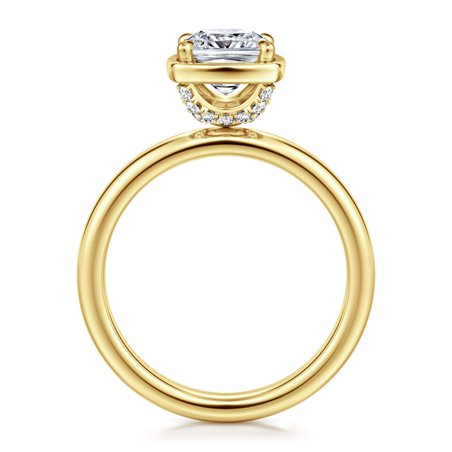 Deedie - 14K Yellow Gold Cushion Cut Diamond Engagement Ring - 0.12 ct - Shot 2
