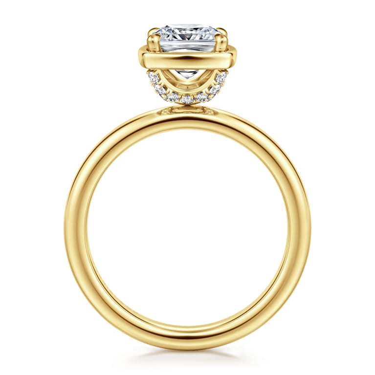 Deedie - 14K Yellow Gold Cushion Cut Diamond Engagement Ring - 0.12 ct - Shot 2