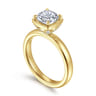 Deedie - 14K Yellow Gold Cushion Cut Diamond Engagement Ring - 0.12 ct