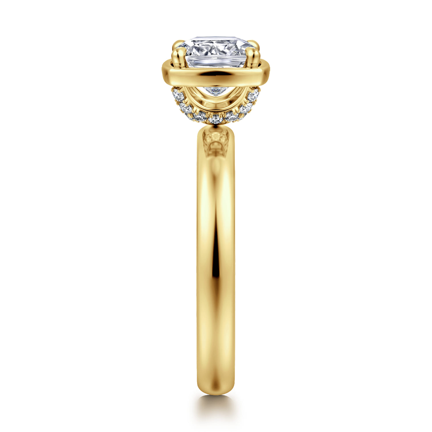 Deedie - 14K Yellow Gold Cushion Cut Diamond Engagement Ring - 0.12 ct - Shot 4