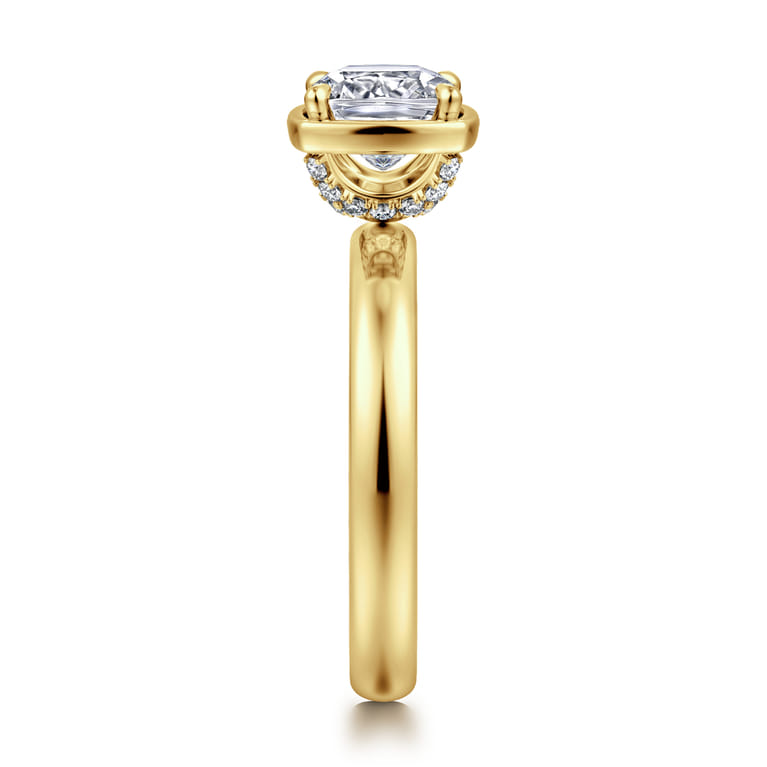 Deedie - 14K Yellow Gold Cushion Cut Diamond Engagement Ring - 0.12 ct - Shot 4