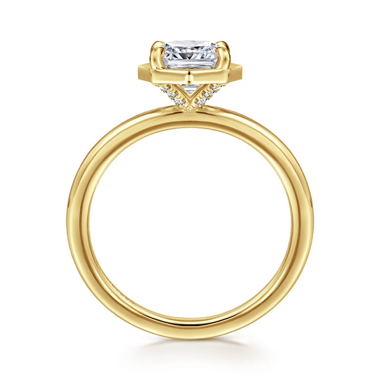 Cassi - 14K Yellow Gold Cushion Cut Diamond Engagement Ring - 0.06 ct - Shot 2