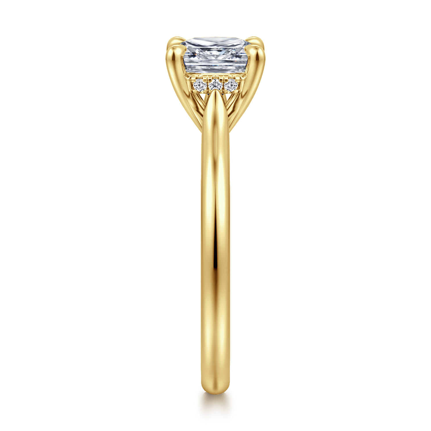 Badia - 14K Yellow Gold Cushion Cut Solitaire Diamond Engagement Ring - 0.05 ct - Shot 4