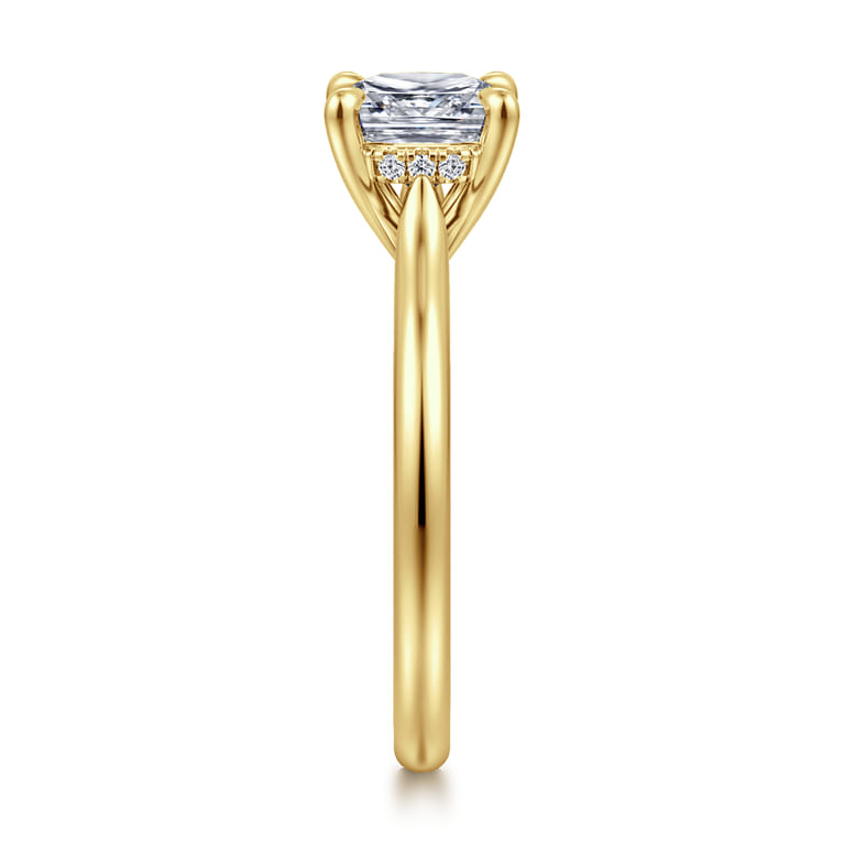 Badia - 14K Yellow Gold Cushion Cut Solitaire Diamond Engagement Ring - 0.05 ct - Shot 4