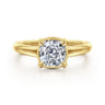 Geo - 14K Yellow Gold Cushion Cut Diamond Engagement Ring - 0.16 ct