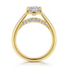 Geo - 14K Yellow Gold Cushion Cut Diamond Engagement Ring - 0.16 ct