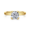 Paula - 14K Yellow Gold Cushion Cut Diamond Engagement Ring