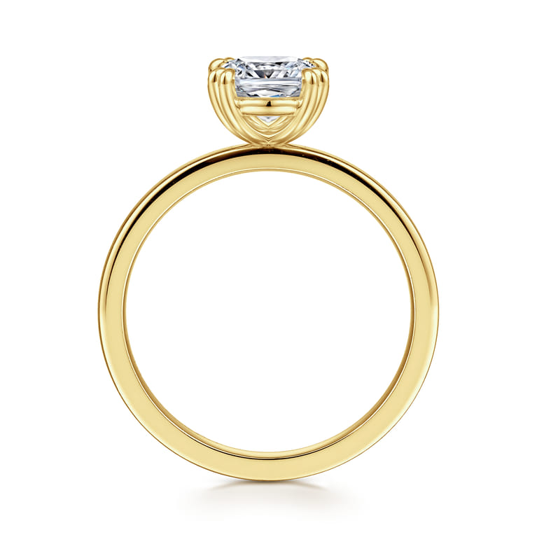 Paula - 14K Yellow Gold Cushion Cut Diamond Engagement Ring - Shot 2