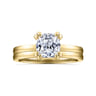 Paula - 14K Yellow Gold Cushion Cut Diamond Engagement Ring