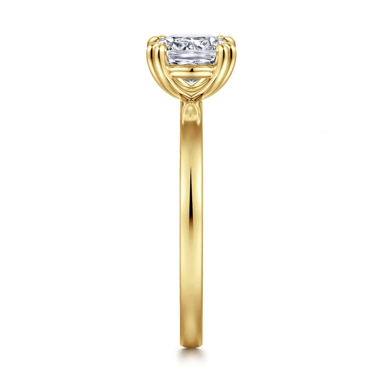 Paula - 14K Yellow Gold Cushion Cut Diamond Engagement Ring - Shot 5