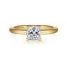 Lark - 14K Yellow Gold Cushion Cut Solitaire Engagement Ring