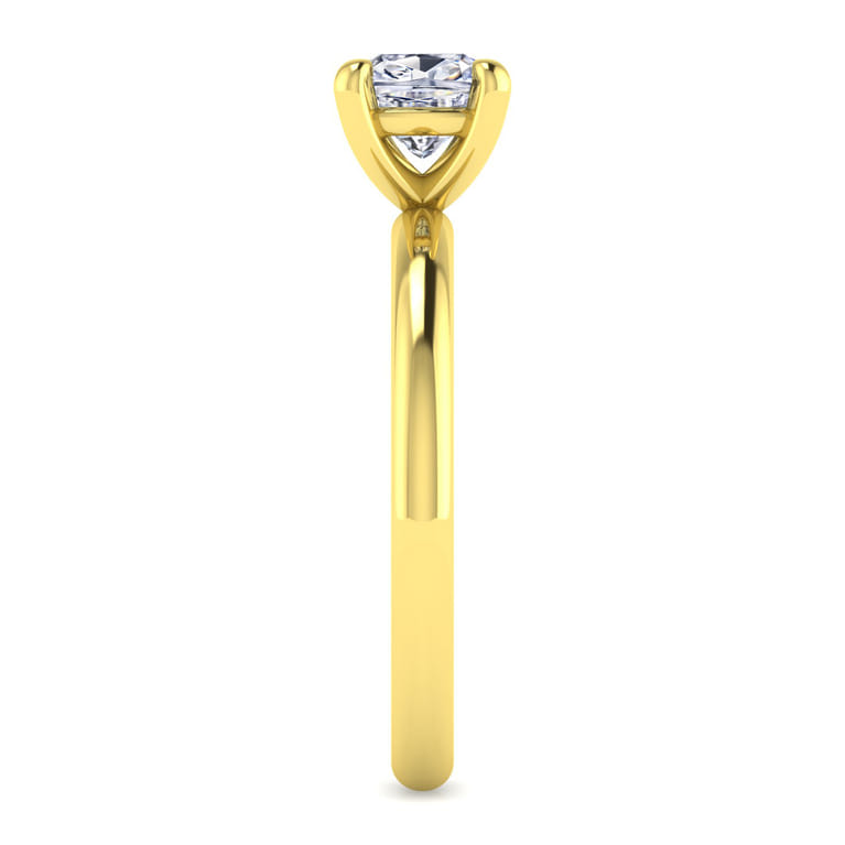 Lark - 14K Yellow Gold Cushion Cut Solitaire Engagement Ring - Shot 5