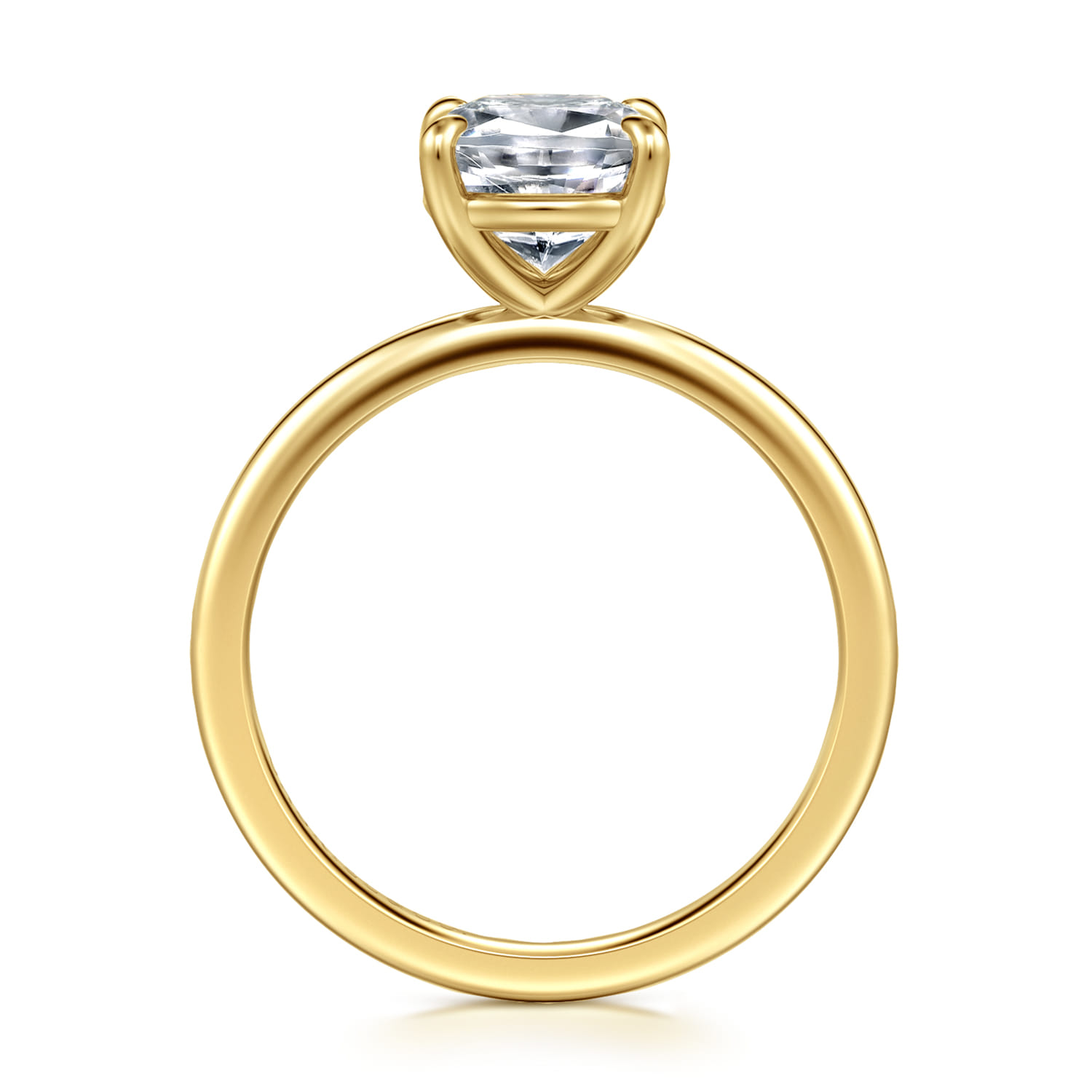 Evelina - 14K Yellow Gold Pear Shape Solitaire Diamond Engagement Ring - Shot 2