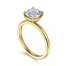 Evelina - 14K Yellow Gold Pear Shape Solitaire Diamond Engagement Ring