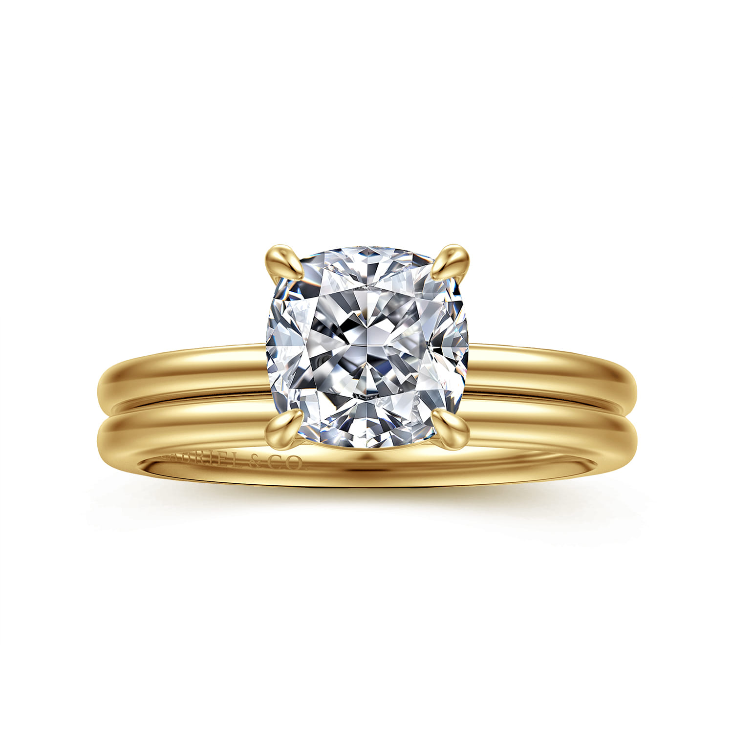 Evelina - 14K Yellow Gold Pear Shape Solitaire Diamond Engagement Ring - Shot 4