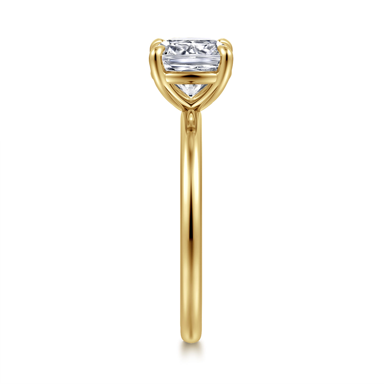 Evelina - 14K Yellow Gold Pear Shape Solitaire Diamond Engagement Ring - Shot 5