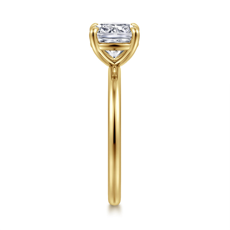 Evelina - 14K Yellow Gold Pear Shape Solitaire Diamond Engagement Ring - Shot 5