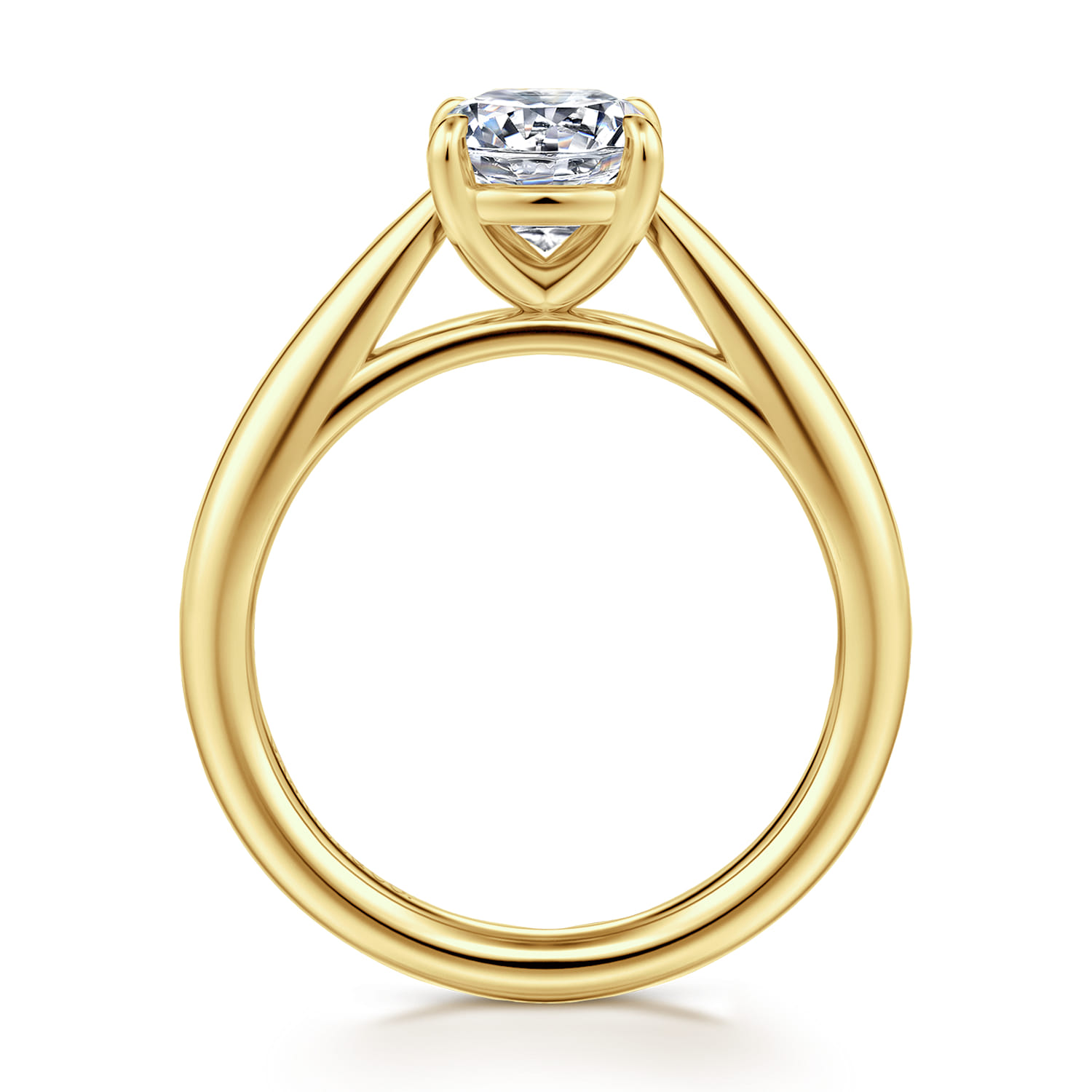 Bambi - 14K Yellow Gold Cushion Cut Diamond Engagement Ring - Shot 2