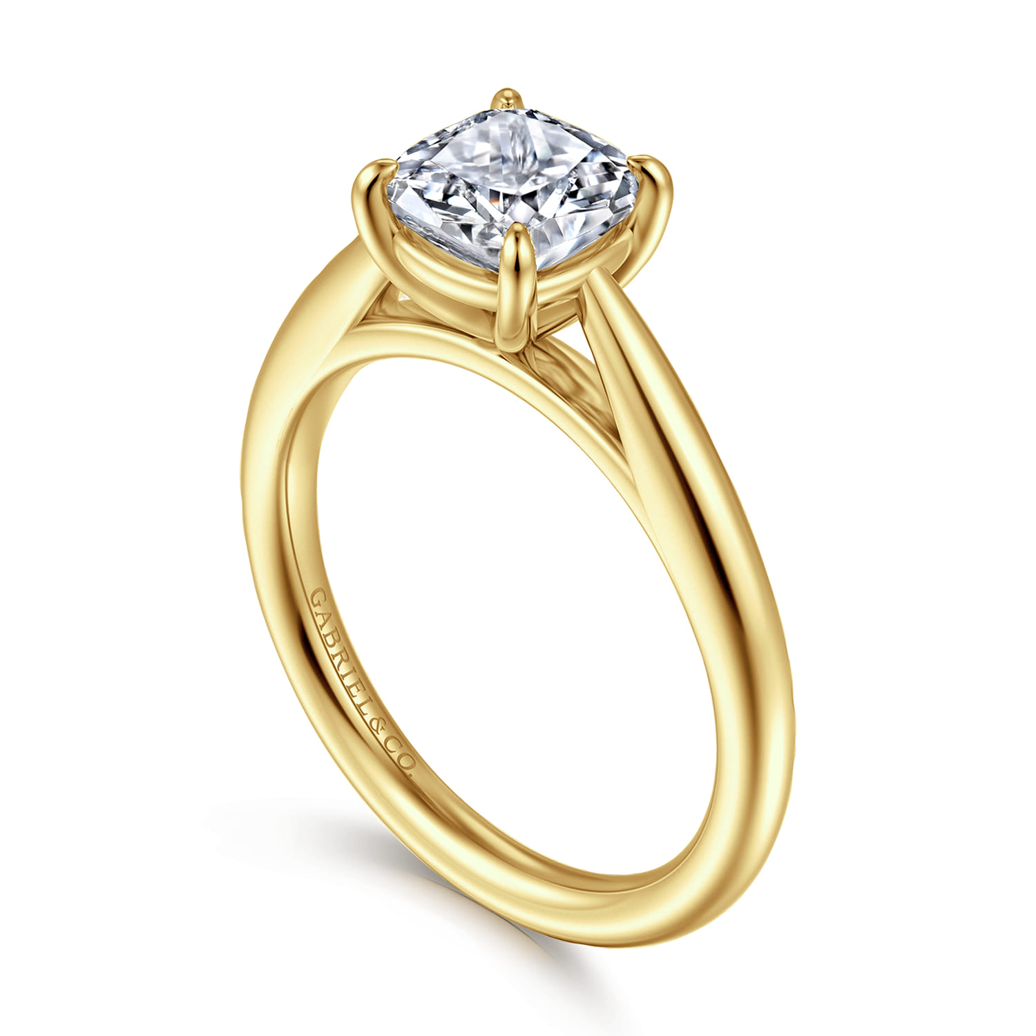 Bambi - 14K Yellow Gold Cushion Cut Diamond Engagement Ring - Shot 3