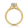 Bena - 14K Yellow Gold Cushion Cut Solitaire Diamond Engagement Ring