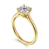 Bena - 14K Yellow Gold Cushion Cut Solitaire Diamond Engagement Ring