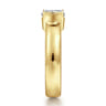 Bara - 14K Yellow Gold Half Bezel East West Cushion Cut Diamond Engagement Ring