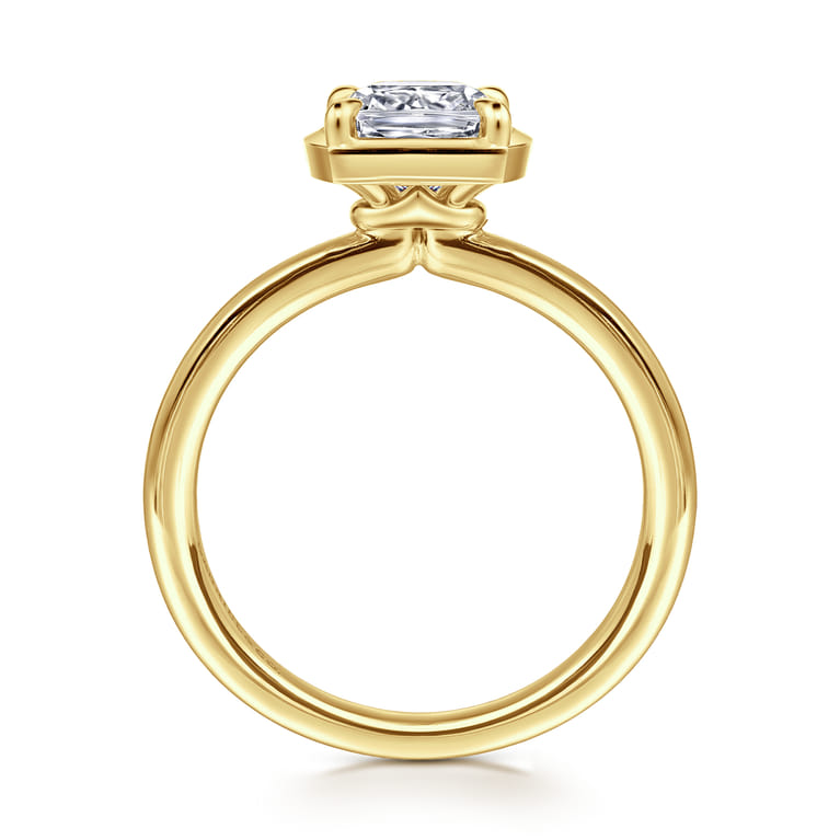Linen - 14K Yellow Gold Cushion Cut Diamond Engagement Ring - Shot 2