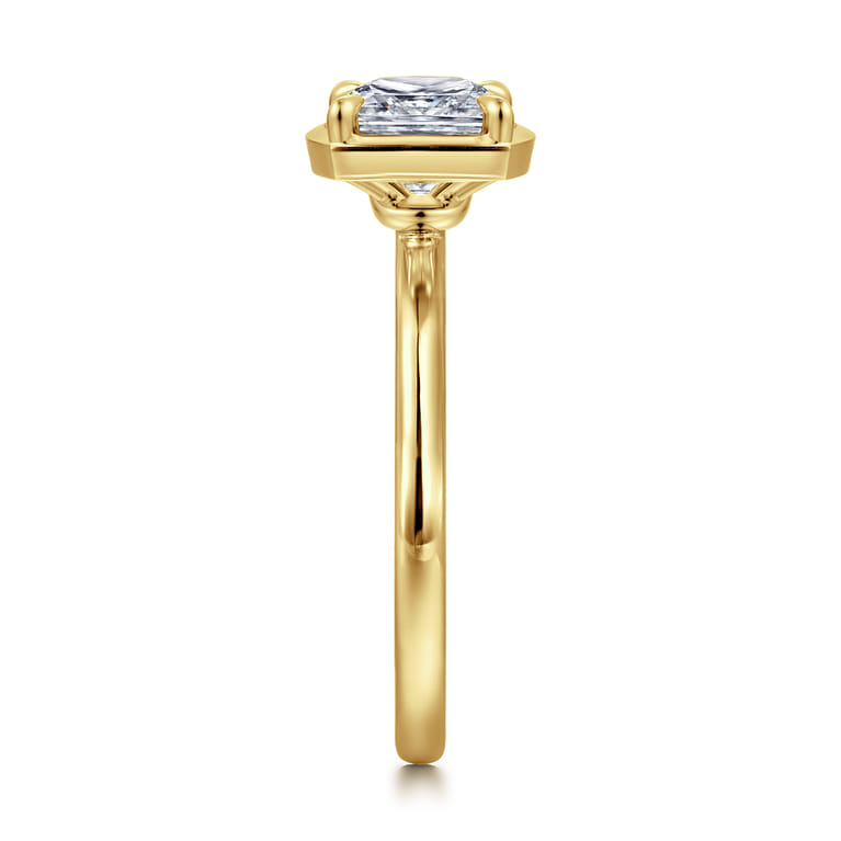 Linen - 14K Yellow Gold Cushion Cut Diamond Engagement Ring - Shot 4