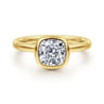 Linny - 14K Yellow Gold Cushion Cut Bezel Set Diamond Engagement Ring
