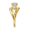 Bettie - 14K Yellow Gold Bypass Cushion Cut Diamond Engagement Ring